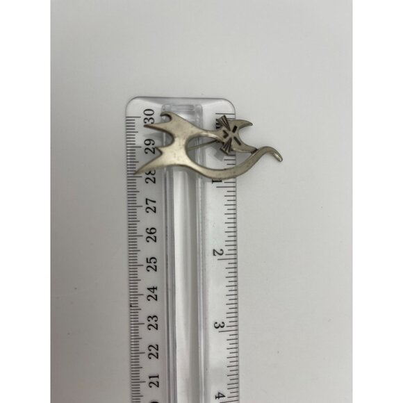 BEAU  Modernist Sterling Silver Cat Brooch Pin Signed - Picture 10 of 10